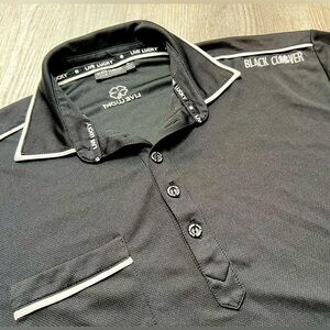 Black Clover Live Lucky Men’s Black Polo Golf Shirt Size XL